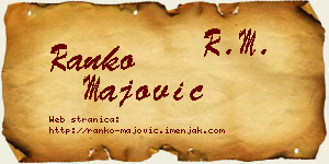 Ranko Majović vizit kartica